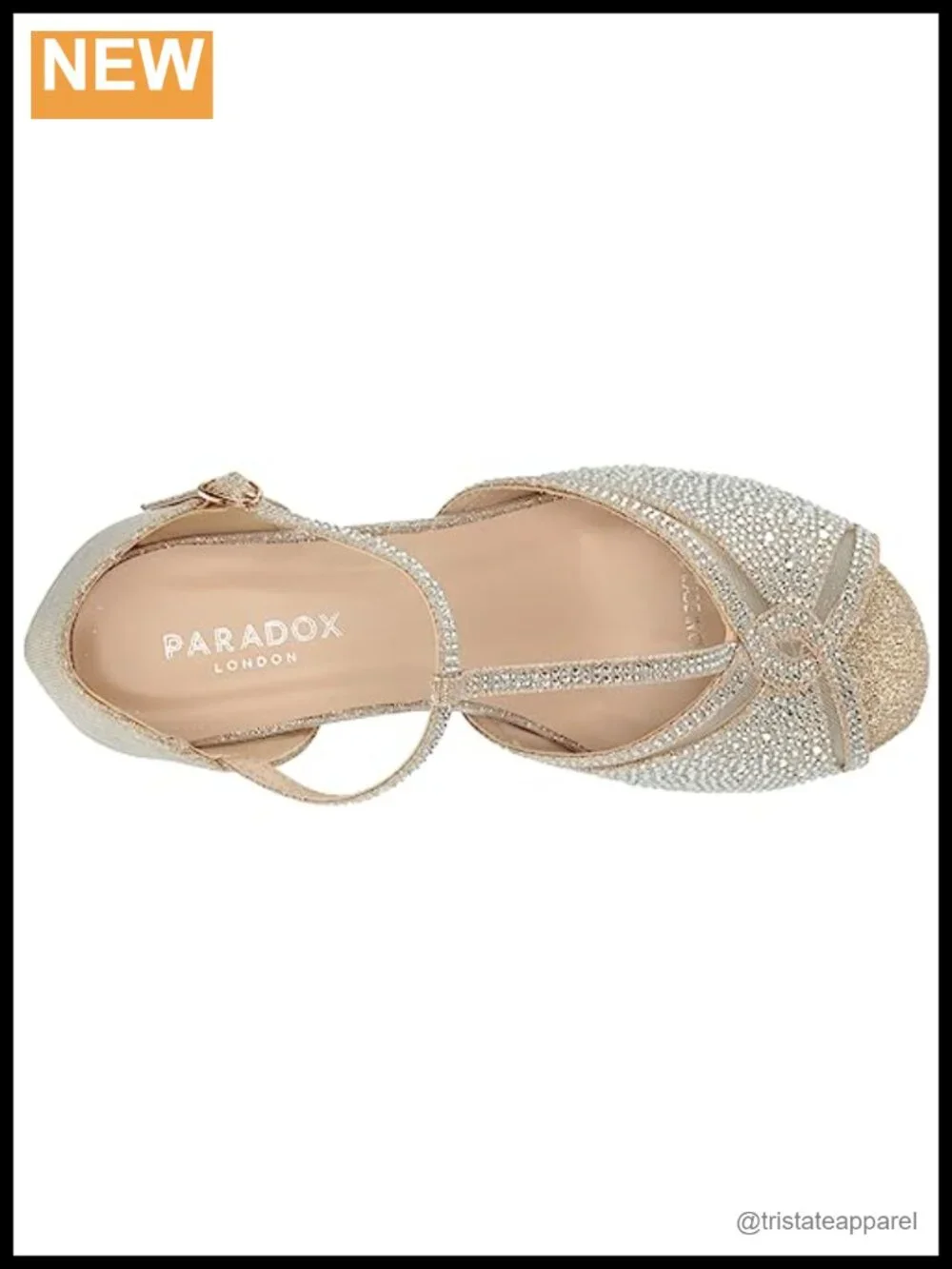 Wedge Sandal T-Strap Open Toe Buckle Glitter Jewels Bridal
